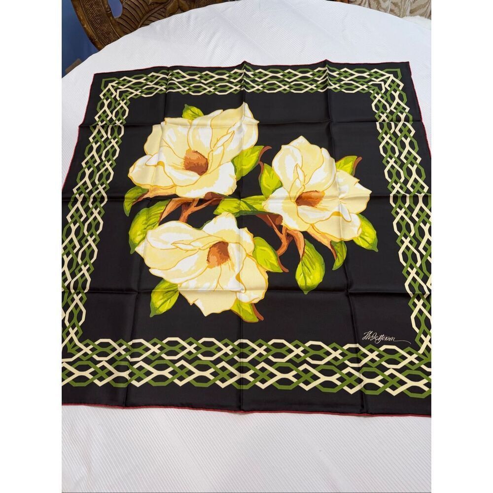 The Jefferson Monticello Floral Reversible Silk Scarf
